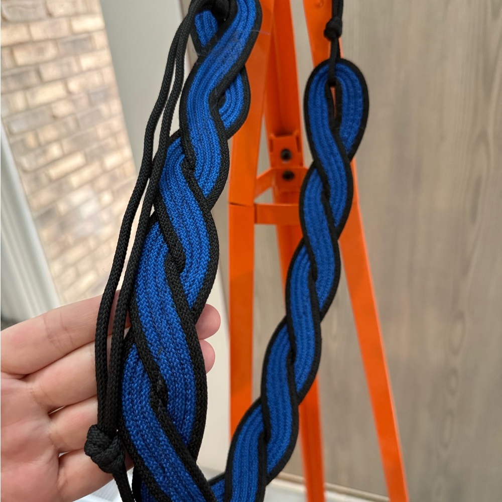 Blue and Black Braided Belt
